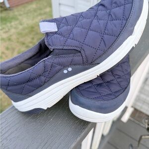 Ryka Quilted Slip-On Sneakers in Purple and White